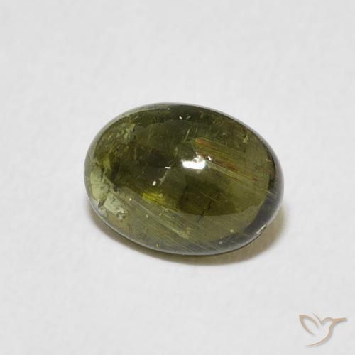 Turmalina Verde acastanhado Natural 1.53ct, oval, Transparente
