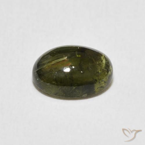 Turmalina Verde acastanhado Natural 1.53ct, oval, Transparente