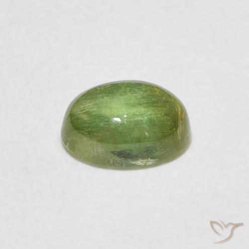 Turmalina verde quente Natural 0.76ct, oval, Transparente
