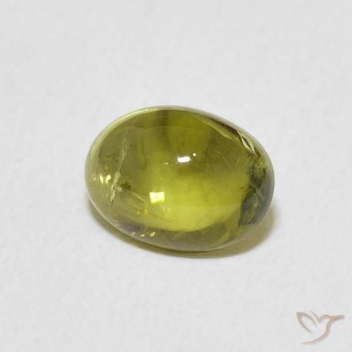 Turmalina Verde Terroso Quente Natural 1.44ct, oval, Transparente