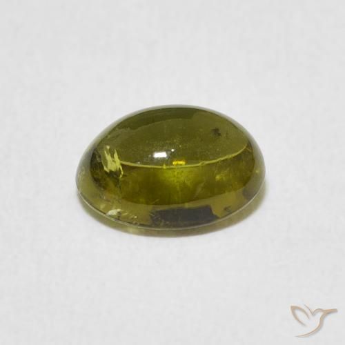 Turmalina Verde Terroso Quente Natural 1.44ct, oval, Transparente