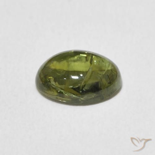 Turmalina verde quente Natural 1.19ct, oval, Transparente