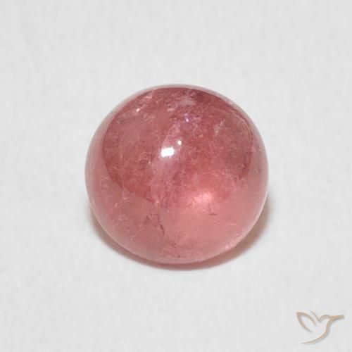 0.94ct Natural Rosa Laranja Profundo Turmalina, Redondo, Transparente