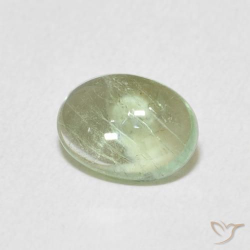 Turmalina Verde amarelado claro Natural 1.06ct, oval, Transparente