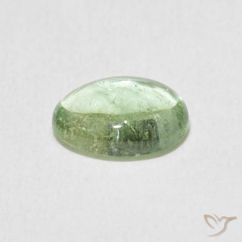Turmalina Verde amarelado claro Natural 1.06ct, oval, Transparente