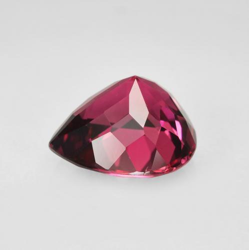 Turmalina vermelho médio natural 1,80ct, formato de pêra, VVS-VS