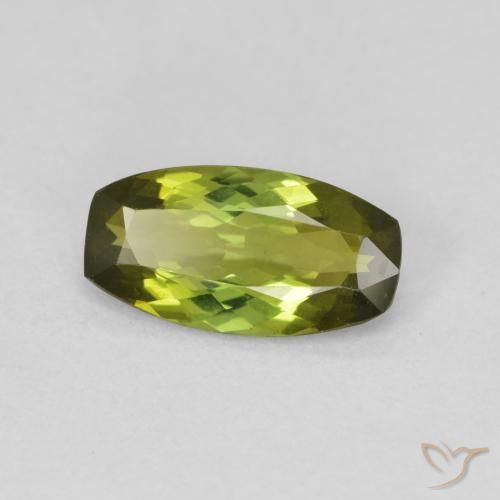Turmalina Verde amarelado Natural 1.34ct, Almofada, VVS-VS