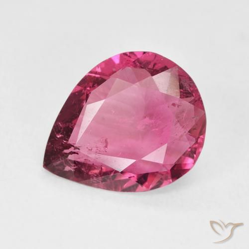 3.02ct Natural Rosa escuro Turmalina, Formato de pêra, VS