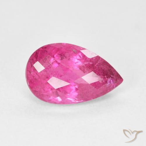 Turmalina Rosa quente Natural 2.69ct, Formato de pêra, VS