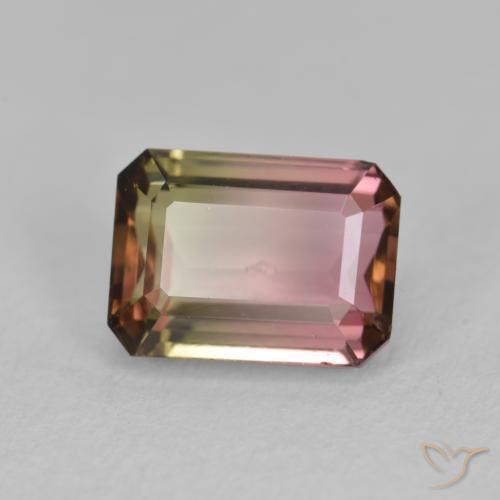 Turmalina bicolor Natural 1.51ct, Corte Octógono / Esmeralda, VS