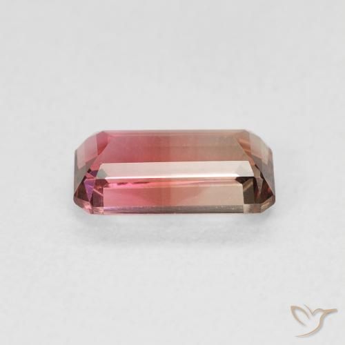Turmalina bicolor Natural 1.28ct, Corte Octógono / Esmeralda, VVS