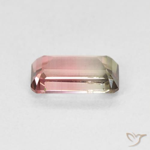 Turmalina bicolor Natural 1.34ct, Corte Octógono / Esmeralda, VVS