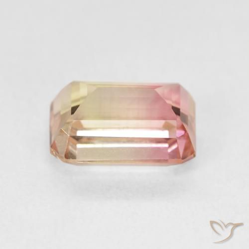 Turmalina bicolor Natural 2.38ct, Corte Esmeralda, VVS