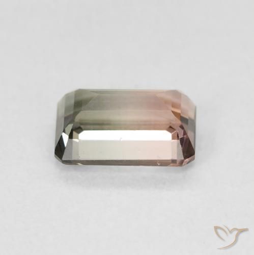 Turmalina bicolor Natural 1.18ct, Corte Octógono / Esmeralda, VVS-VS