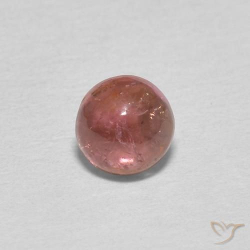 0.59ct Natural rosa avermelhado Turmalina, Redondo, Transparente