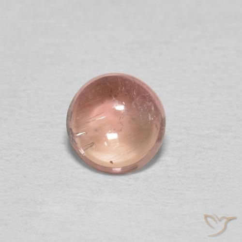 0.50ct Natural Rosa salmão Turmalina, Redondo, Transparente