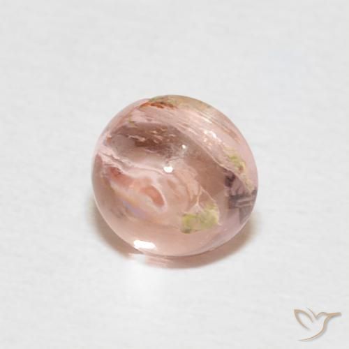 Turmalina Rosa Terroso Natural 0.64ct, Redondo, Transparente