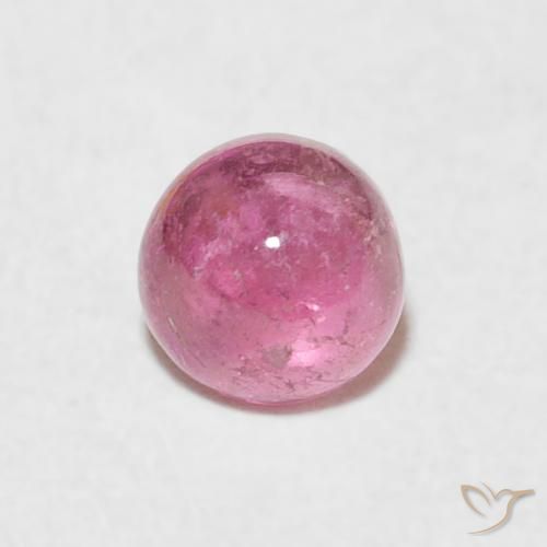 0.65ct Natural Rosa chiclete Turmalina, Redondo, Transparente