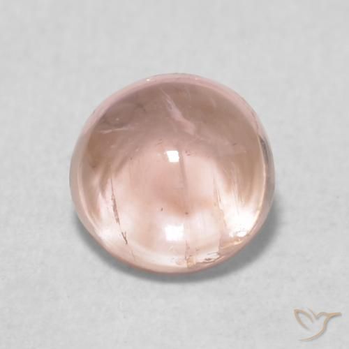 0.70ct Natural Rosa Terroso Turmalina, Redondo, Transparente