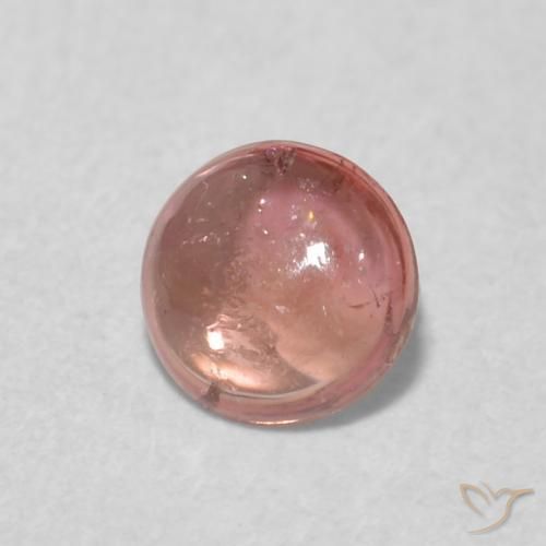 Turmalina Laranja Rosa Natural 0.40ct, Redondo, Transparente