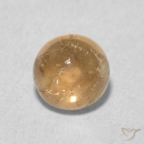 Turmalina Pêssego Dourado Natural 0.62ct, Redondo, Transparente