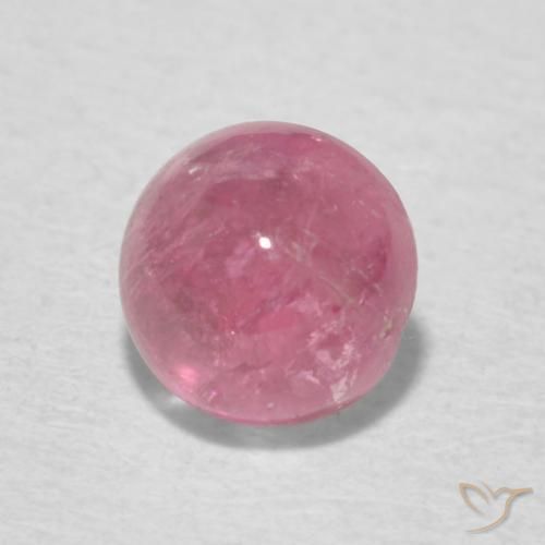 Turmalina Rosa quente Natural 0.74ct, Redondo, Transparente