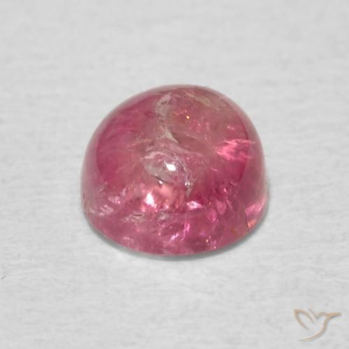 Turmalina Tom rosa quente Natural 0.74ct, Redondo, Transparente