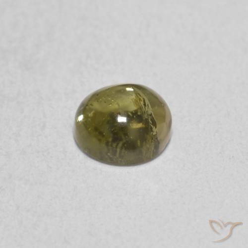 Turmalina Verde Terroso Natural 0.63ct, Redondo, Transparente