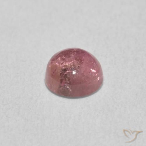 Turmalina Vermelho Maçã Doce Claro Natural 0.64ct, Redondo, Transparente
