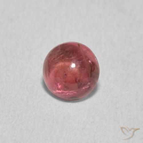 Turmalina Medium Dark-Pink Natural 0.69ct, Redondo, Transparente