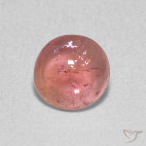 0.48ct Natural Laranja Rosa Turmalina, Redondo, Transparente