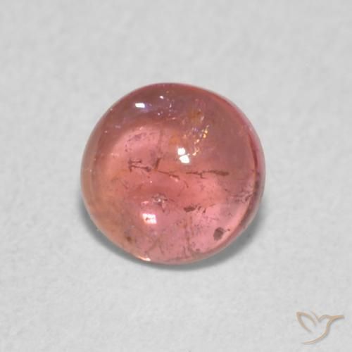 Turmalina Laranja Rosa Natural 0.48ct, Redondo, Transparente