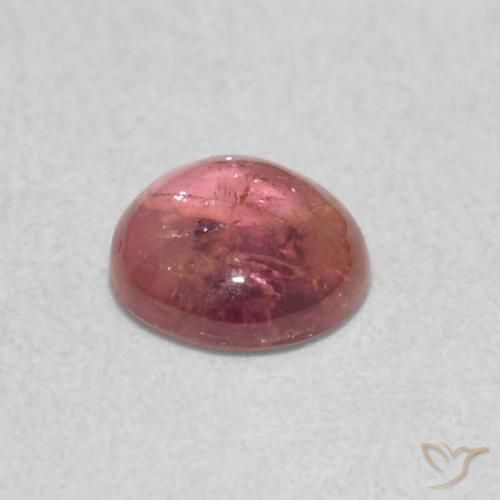 Turmalina Laranja Rosa Natural 0.48ct, Redondo, Transparente
