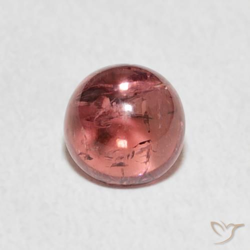 1.00ct Natural Rosa escuro Turmalina, Redondo, Transparente