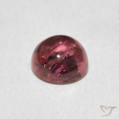 Turmalina Rosa escuro Natural 1.00ct, Redondo, Transparente