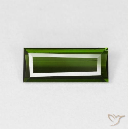 0.95ct Natural Verde Terroso Turmalina, baguete, VS