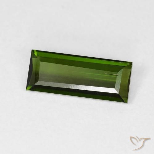 Turmalina Verde Terroso Natural 0.95ct, baguete, VS