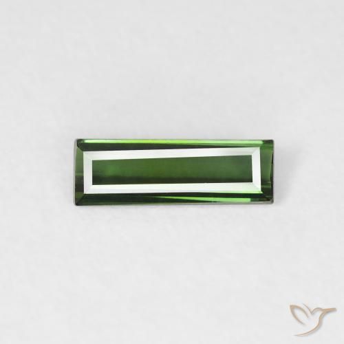 0.45ct Natural Medium Dark-Green Turmalina, baguete, VVS-VS