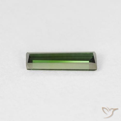 Turmalina Medium Dark-Green Natural 0.45ct, baguete, VVS-VS