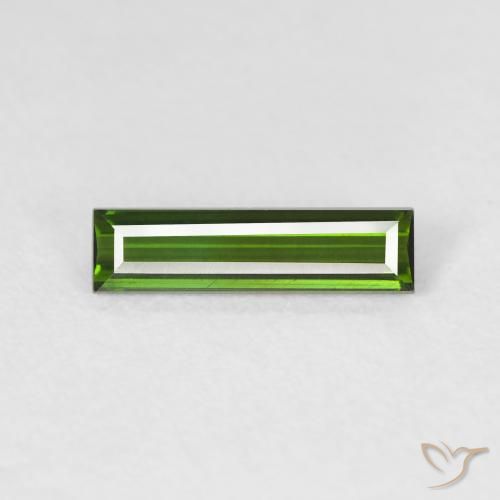 0.71ct Natural Verde Terroso Turmalina, baguete, VVS-VS