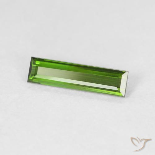 Turmalina Verde Terroso Natural 0.71ct, baguete, VVS-VS
