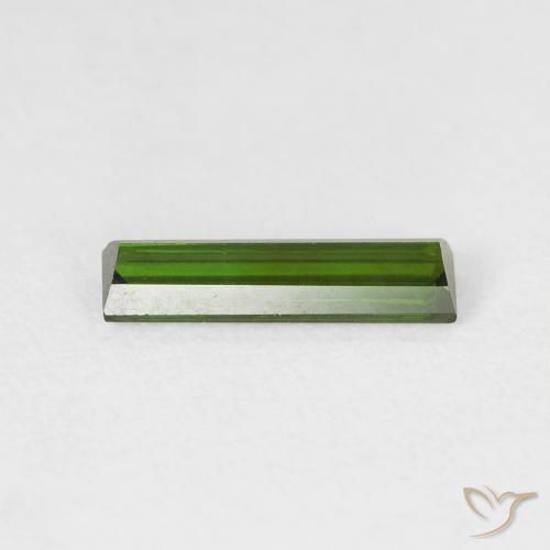 Turmalina Verde Terroso Natural 0.71ct, baguete, VVS-VS