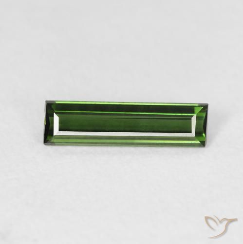 0.57ct Natural Verde escuro Turmalina, baguete, VVS-VS