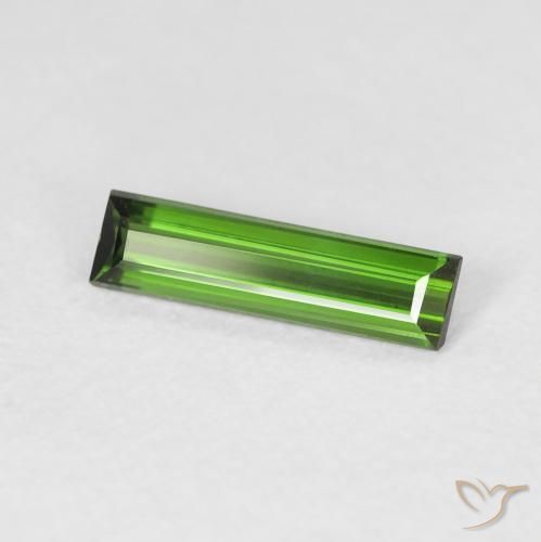 Turmalina Verde escuro Natural 0.57ct, baguete, VVS-VS