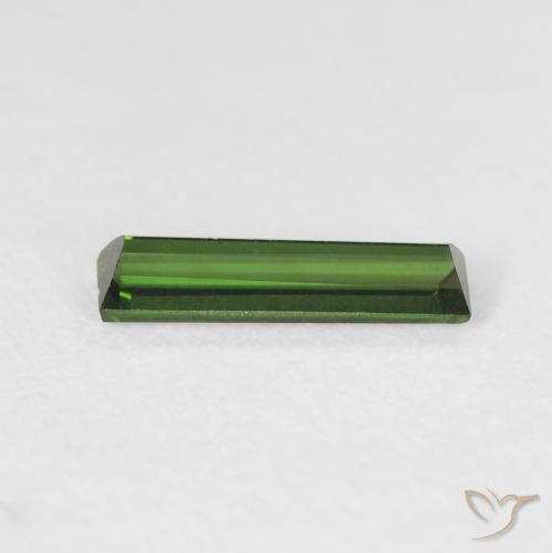 Turmalina Verde escuro Natural 0.57ct, baguete, VVS-VS