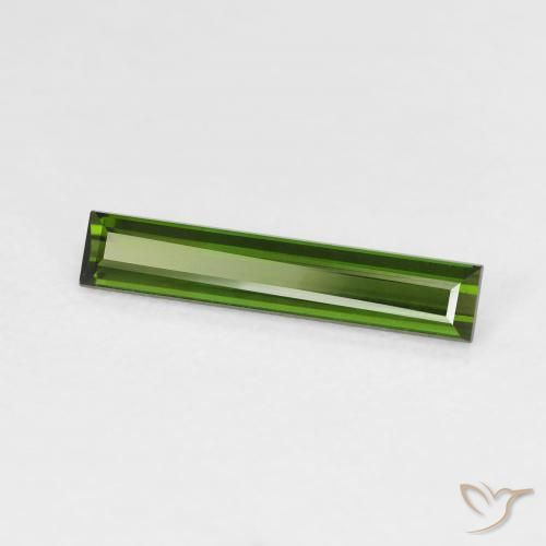 Turmalina verde escuro Natural 1.17ct, baguete, VVS-VS