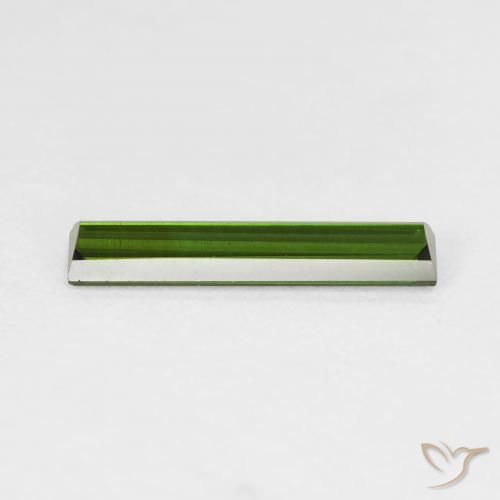 Turmalina verde escuro Natural 1.17ct, baguete, VVS-VS