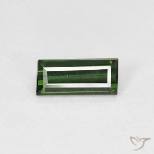 0.46ct Natural Verde floresta Turmalina, baguete, VVS-VS