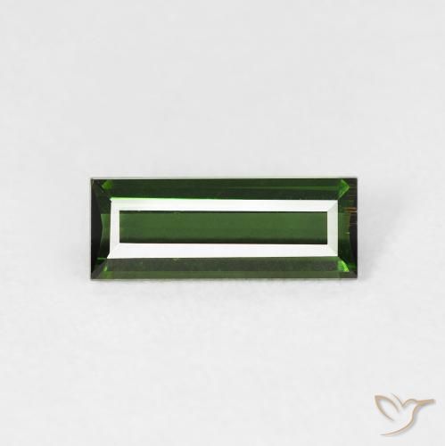 0.75ct Natural Verde floresta Turmalina, baguete, VVS-VS