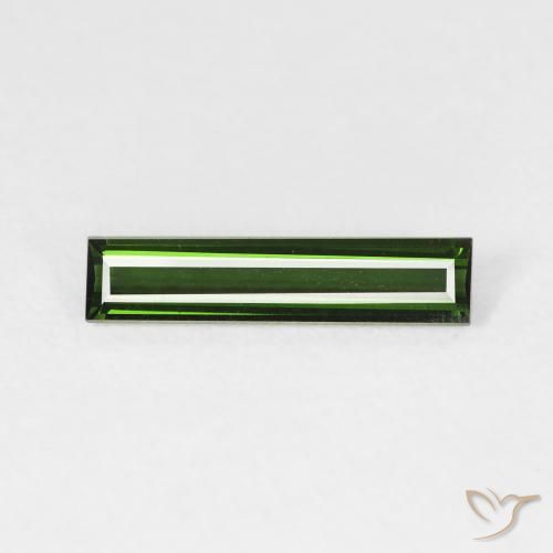 0.85ct Natural Verde floresta Turmalina, baguete, VVS-VS